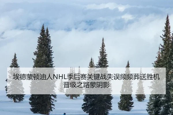 埃德蒙顿油人NHL季后赛关键战失误频频葬送胜机晋级之路蒙阴影